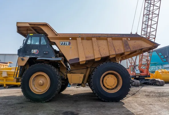 2022 Caterpillar 777E Rigid Dump Truck Left Side View