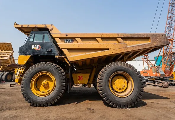 2022 Caterpillar 777E Rigid Dump Truck Left Side View