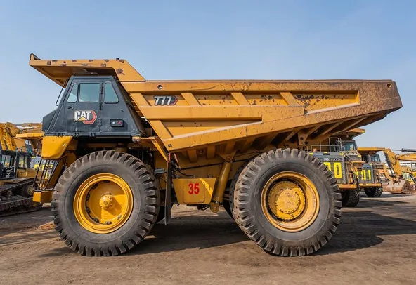 2022 Caterpillar 777E Rigid Dump Truck Left Side View