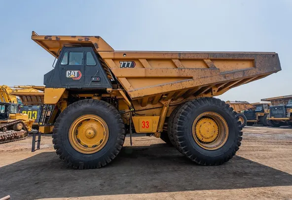 2022 Caterpillar 777E Rigid Dump Truck Left Side View
