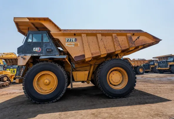 2022 Caterpillar 777E Rigid Dump Truck Left Side VIew