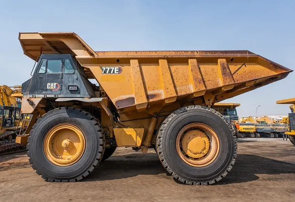 2022 Caterpillar 777E Rigid Dump Truck Left Side View