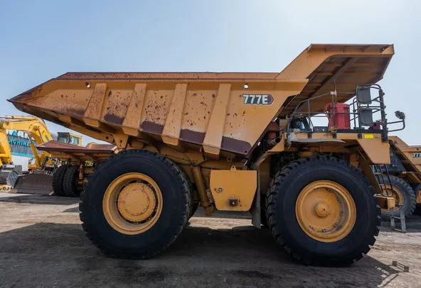 2022 Caterpillar 777E Rigid Dump Truck Front Right View