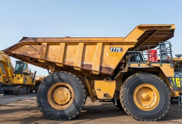 2022 Caterpillar 777E Rigid Dump Truck Right Side View