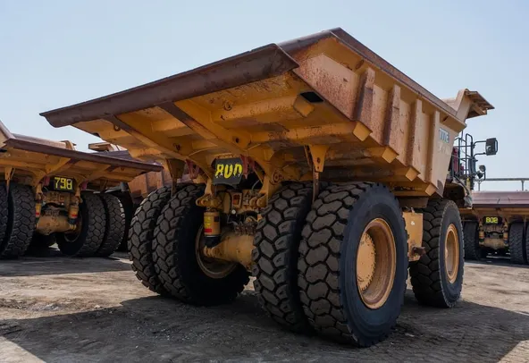 2022 Caterpillar 777E Rigid Dump Truck Rear Right View
