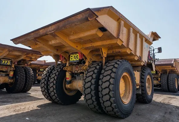2022 Caterpillar 777E Rigid Dump Truck Rear Right View