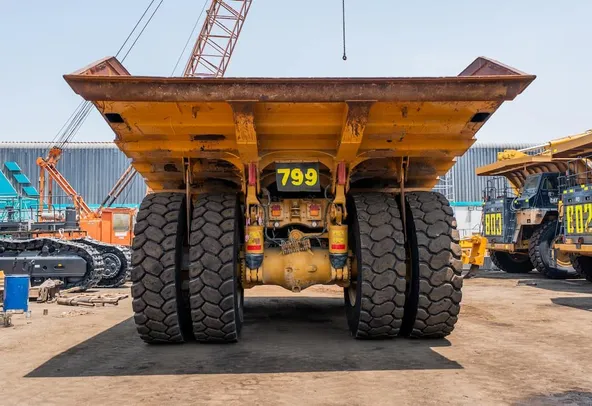 2022 Caterpillar 777E Rigid Dump Truck Rear VIew 