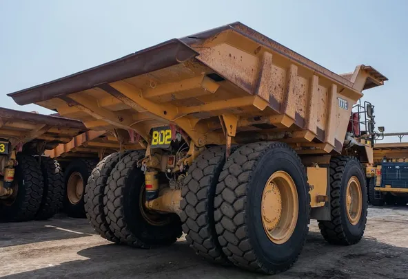 2022 Caterpillar 777E Rigid Dump Truck Right Rear View