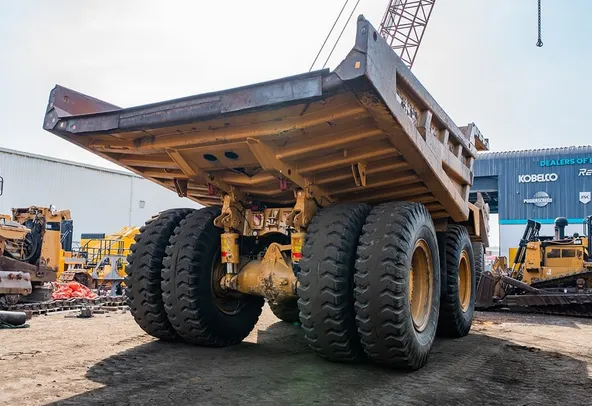 2022 Caterpillar 777E Rigid Dump Truck Rear Right View