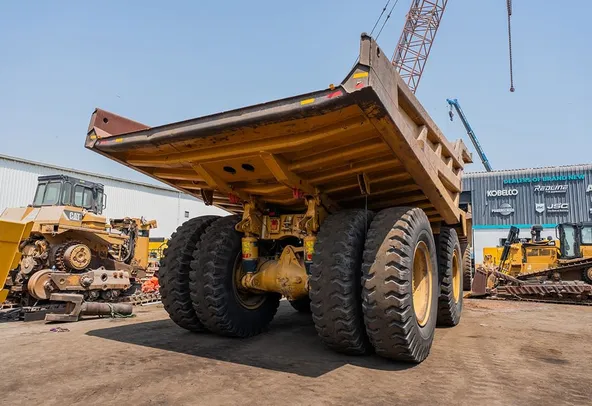 2022 Caterpillar 777E Rigid Dump Truck Right Rear View