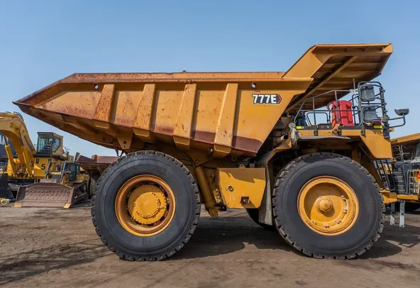 2022 Caterpillar 777E Rigid Dump Truck Right Side View