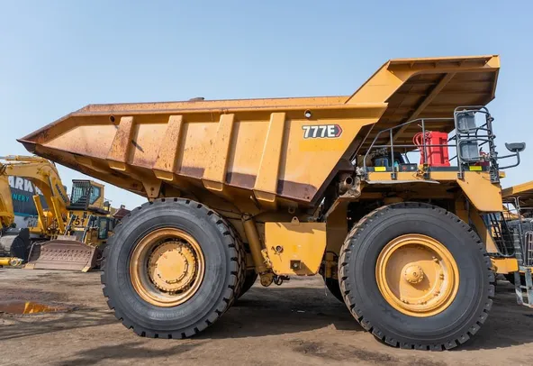 2022 Caterpillar 777E Rigid Dump Truck Right Side View
