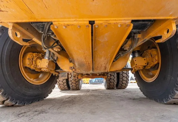 2022 Caterpillar 777E Rigid Dump Truck Under Carriage View