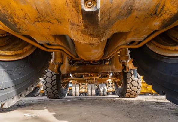 2022 Caterpillar 777E Rigid Dump Truck Under Carriage View