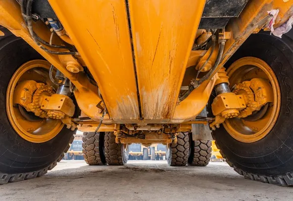2022 Caterpillar 777E Rigid Dump Truck Under Carriage VIew