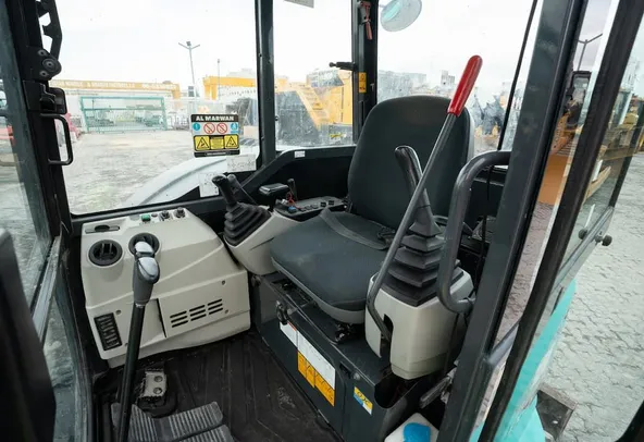 2022 Kobelco SK55SRX-6 Mini Excavator Inside Cabin View