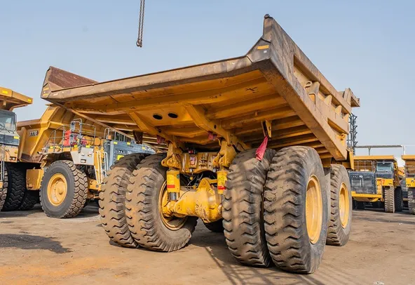2023 Caterpillar 777 Rigid Dump Truck Rear Right View
