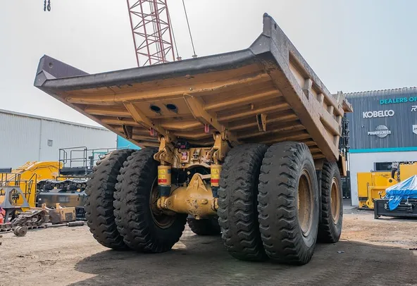 2023 Caterpillar 777 Rigid Dump Truck Rear Right View