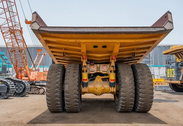 2023 Caterpillar 777 Rigid Dump Truck Rear View