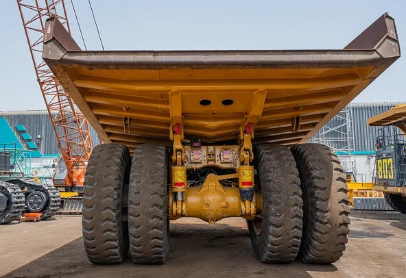 2023 Caterpillar 777 Rigid Dump Truck Rear View