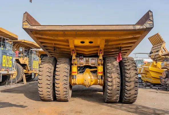 2023 Caterpillar 777 Rigid Dump Truck Rear View
