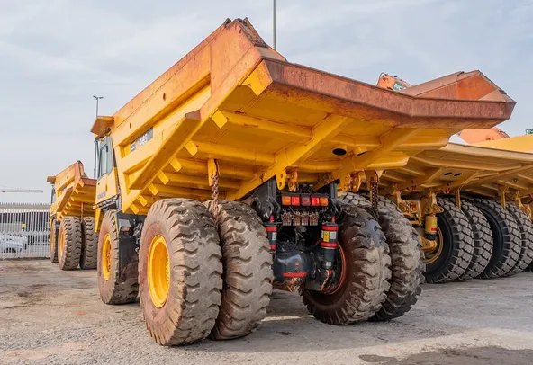 2024 Komatsu HD465-7EO Rigid Dump Truck Rear Left View
