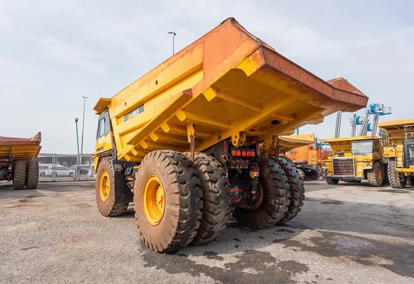 2024 Komatsu HD465-7EO Rigid Dump Truck Rear Left View