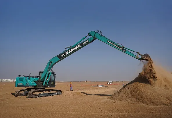 22-ton Excavators, Long Boom 14-meters for rent