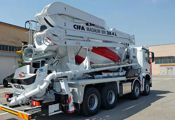 Cifa MK28L truck mixer pump rear right view