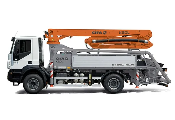 Cifa K20L concrete pump truck left side view