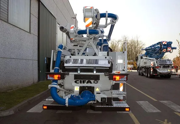 Cifa K20L concrete pump truck rear view