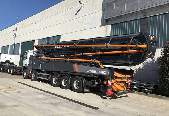 cifa K61L concrete pump truck rear left view