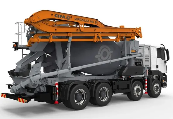 Cifa MK24L truck mixer pump rear right view