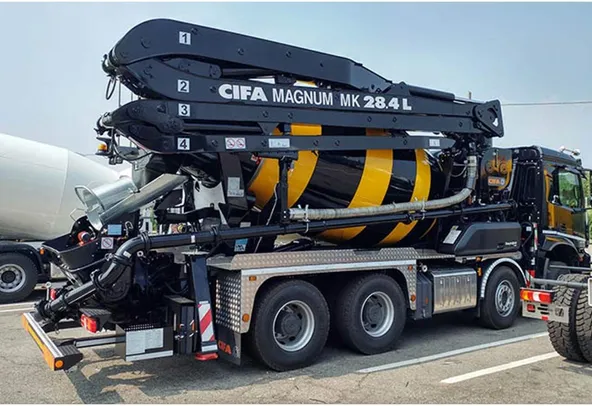 Cifa MK28L truck mixer pump rear right view