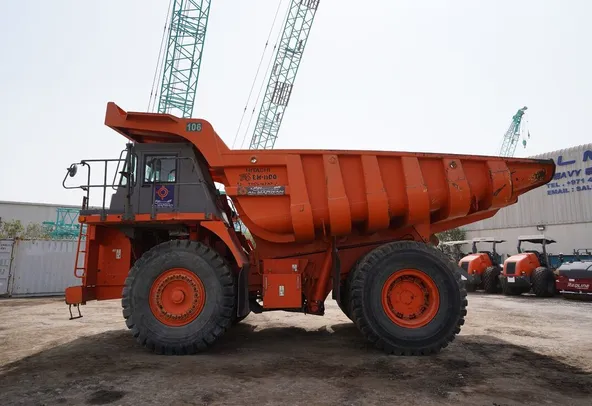 2011 Hitachi EH1100-3 Rigid Dump Truck left side view - Al Marwan Heavy Machinery