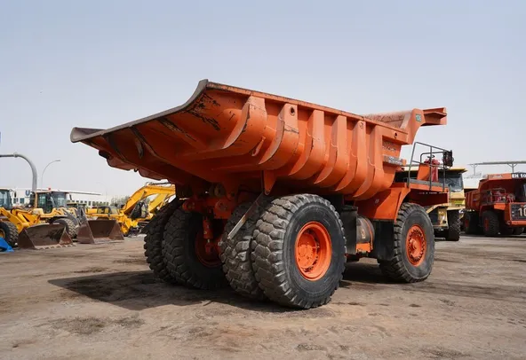 2011 Hitachi EH1100-3 Rigid Dump Truck rear right view - Al Marwan Heavy Machinery
