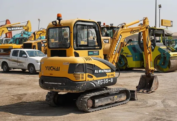 2017 Yuchai YC35-8 Mini Excavator- Rear right view- Al Marwan