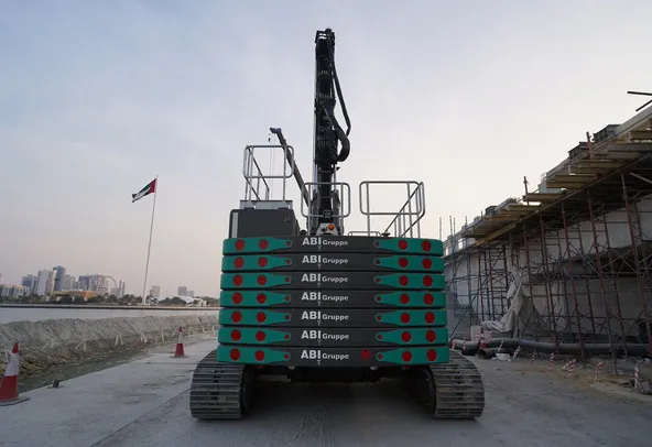 2024 SR35 with ABI Mobilram TM17 Piling Rig Rear View