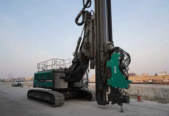 2024 SR35 with ABI Mobilram TM17 Piling Rig Front Right View