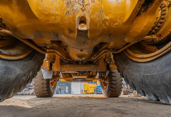 2023 Caterpillar 777 Rigid Dump Truck Under Carriage View