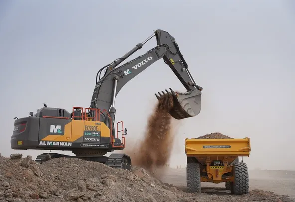 Rent 55 ton Large Excavators, Standard Boom | Al Marwan