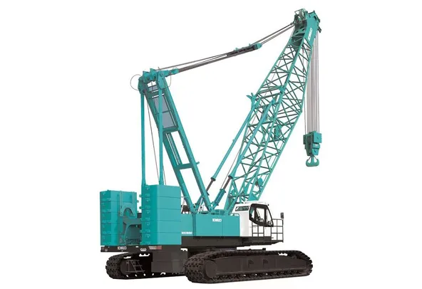 Kobelco CKE1800 crawler crane white background rear-right-view