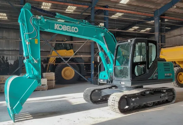 Kobelco SK145XDLC-10E Track Excavator Front Left View