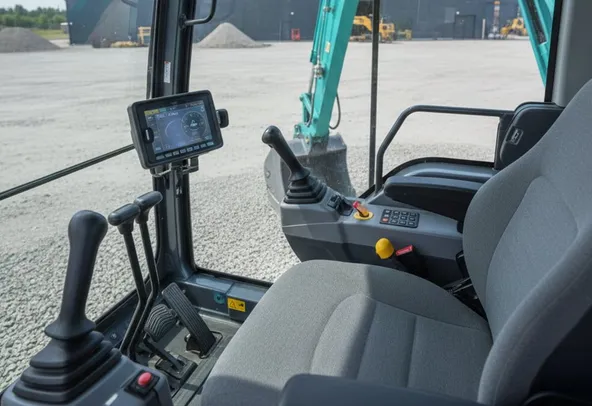 Kobelco SK145XDLC-10E Track Excavator Inside Cabin View