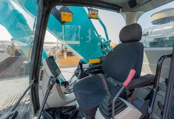 2023 Kobelco SK380XDLC-10 Track Excavator Inside Cabin View