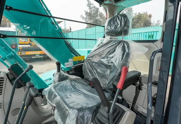 Kobelco SK80-10 Track Excavator Inside Cabin View