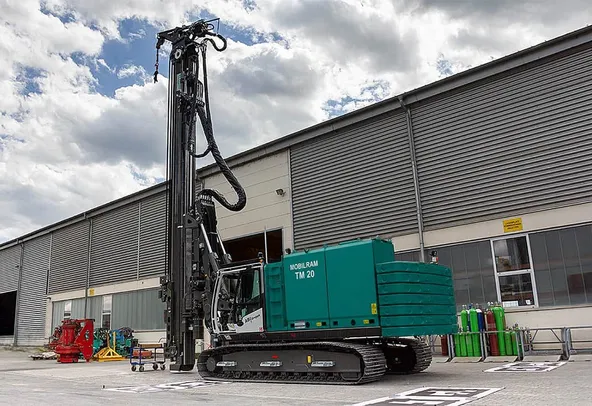 Sennebogen SR30 F with ABI Mobilram TM20 Piling Rig Left Side View