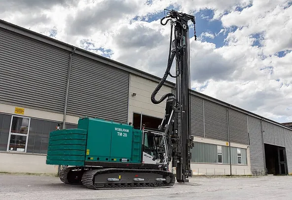 Sennebogen SR30 F with ABI Mobilram TM20 Piling Rig Right Side View
