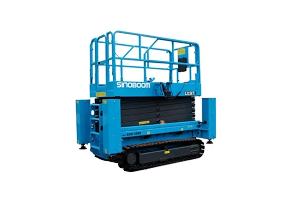 Sinoboom 1215ET Electric Crawler Scissor Lift Front left view