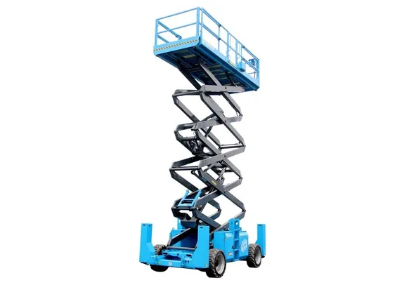 Diesel Rough Terrain Scissor Lifts folded view